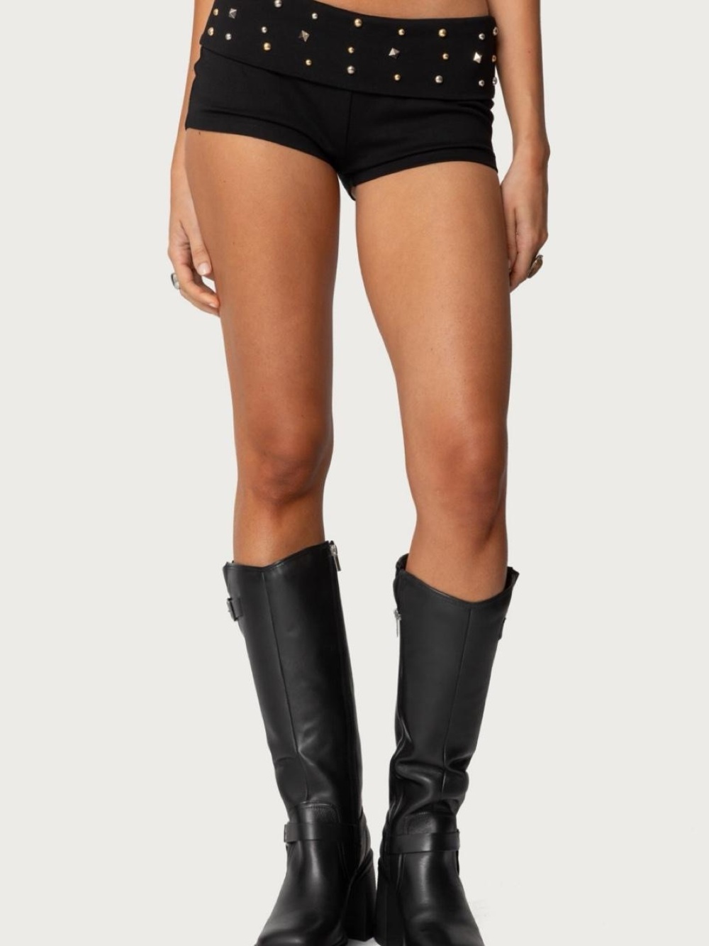 NWT Edikted Studded Foldover Micro Shorts